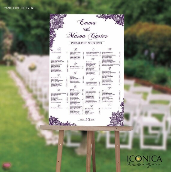 wedding seating chart board template