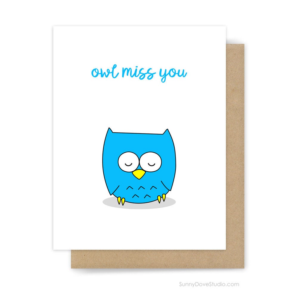 funny goodbye card for friend i'll miss you owl pun
