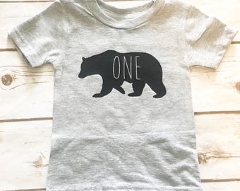 First Birthday Boy Shirt - Lumberjack First Birthday Shirt - Bear Birthday - Mountain Birthday - Buffalo Check - 1st Birthday