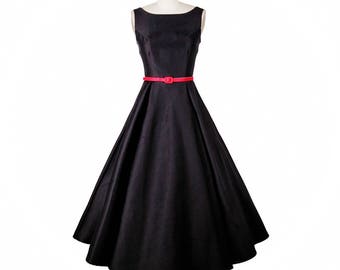 Black dress, High waist dress, Sleeveless tank top dress, Wedding formal dress, Bridesmaid dress, Classic dress, Audrey Hepburn Dress MS18