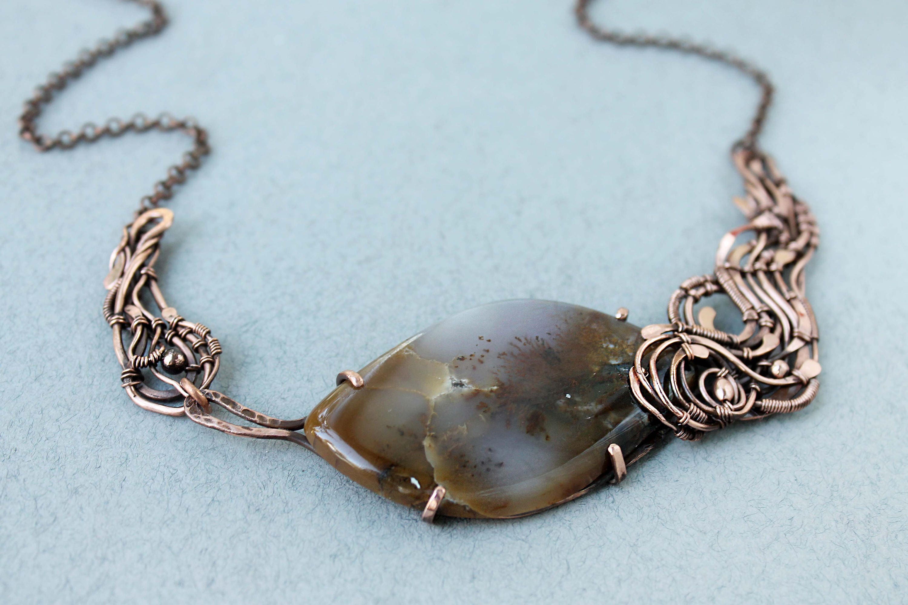 Wire Wrap Necklace Wire Wrapped Jewelry Handmade Necklace