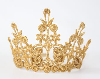 NEW Gold lace Tiara Crown - Quinn - Tiara - Princess - Birthday - Flower Girl - Bridesmaid - Photo Prop