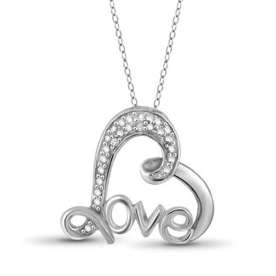 Genuine Diamond Accent Lovely Heart Pendant Necklace in