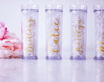 Personalized Tumbler - Personalized Tumbler with Straw - Bachelorette Party Cups - Bridesmaid Gift - Bridesmaid Water Bottle