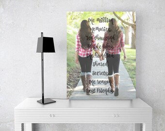 True Friendship Quote Best Friend Birthday Gift Best Friend Gift Print With Your Photo You Choose Size & Type - 48977
