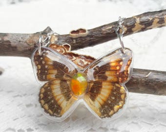 Butterfly Necklace - Gift for Her - Real Butterfly Jewelry - California Patch Butterfly - Jewelry Gift - Opal Jewelry