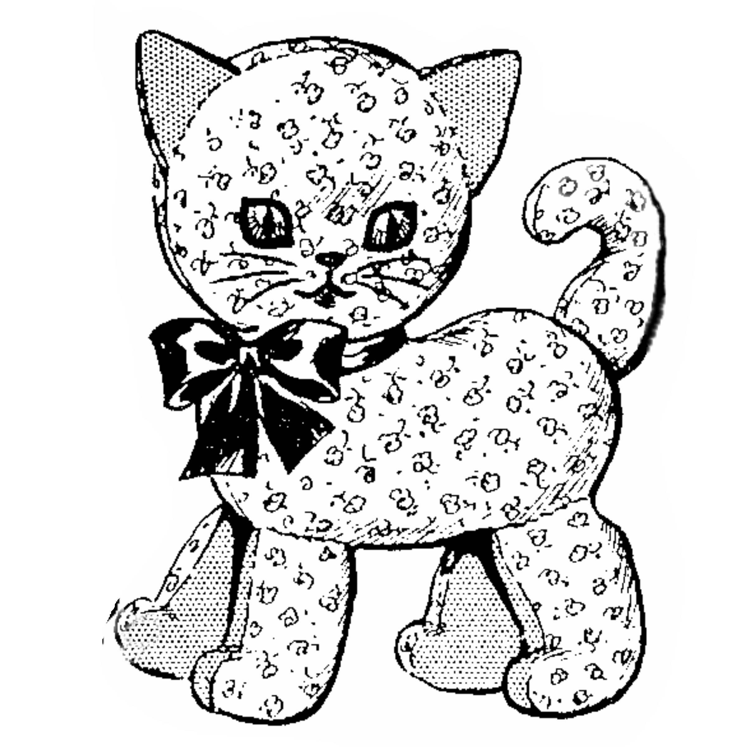 cat stuffed animal pattern free