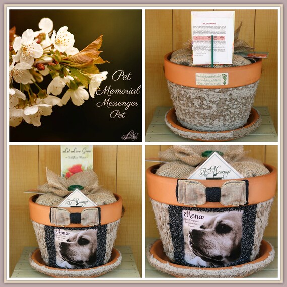 Pet Sympathy GiftTextile Pet PotPersonalized Dog Flower