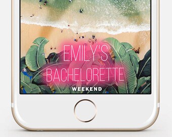 LIMITED TIME! Party Snapchat Geofilter, Bachelorette Snapchat Filter, On Demand Geofilter, Snapchat Geofilter - Neon Tropical Design nbr01