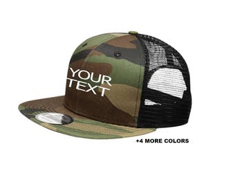 CUSTOM TEXT Trucker Mesh Hat | Custom Embroidered Hat, Custom Snapback, Custom Trucker Hat, Personalized Snapback Hat, Your Text Here