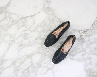 color block leather loafers