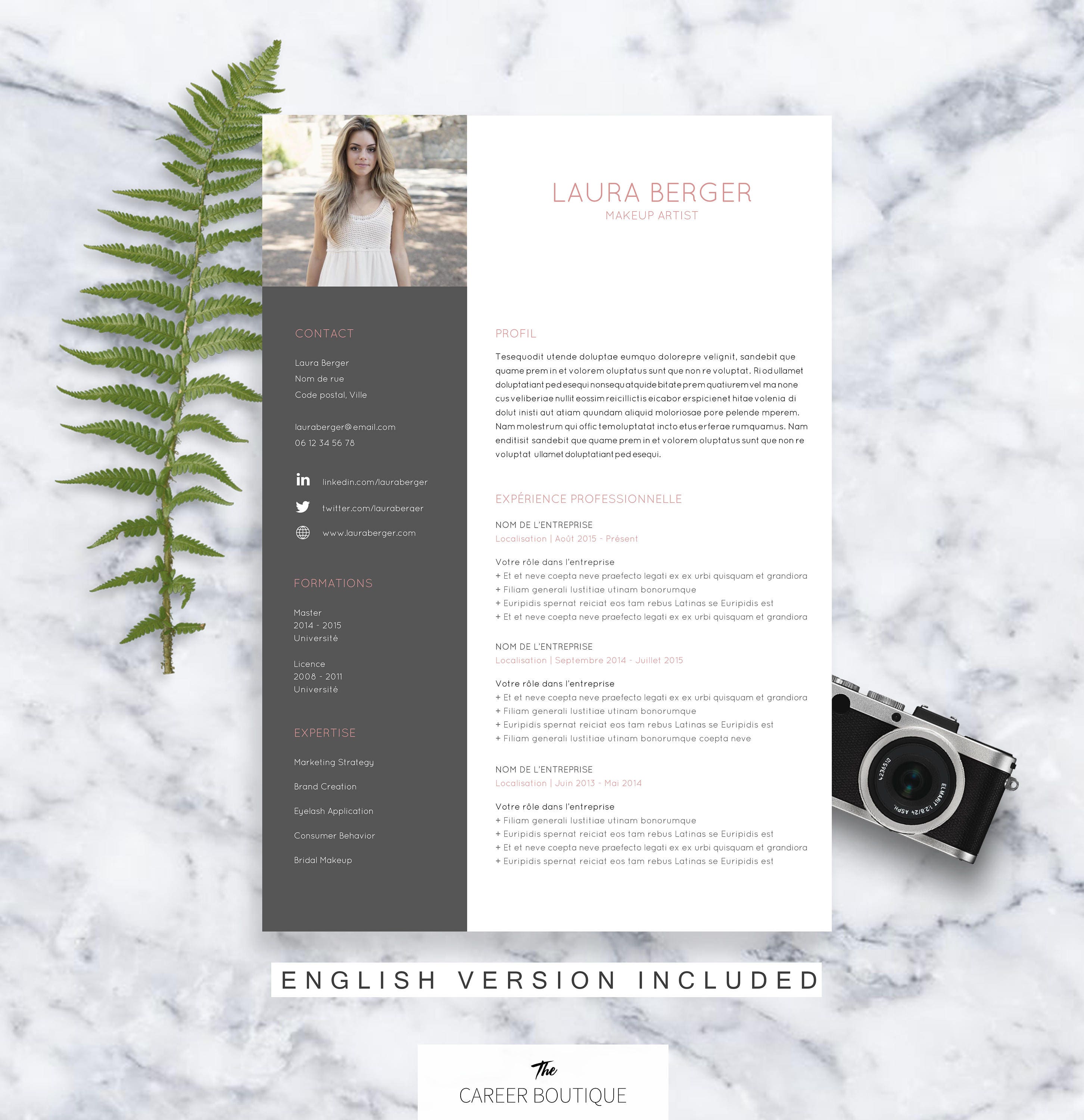 cv template laura resume format cover letter in english
