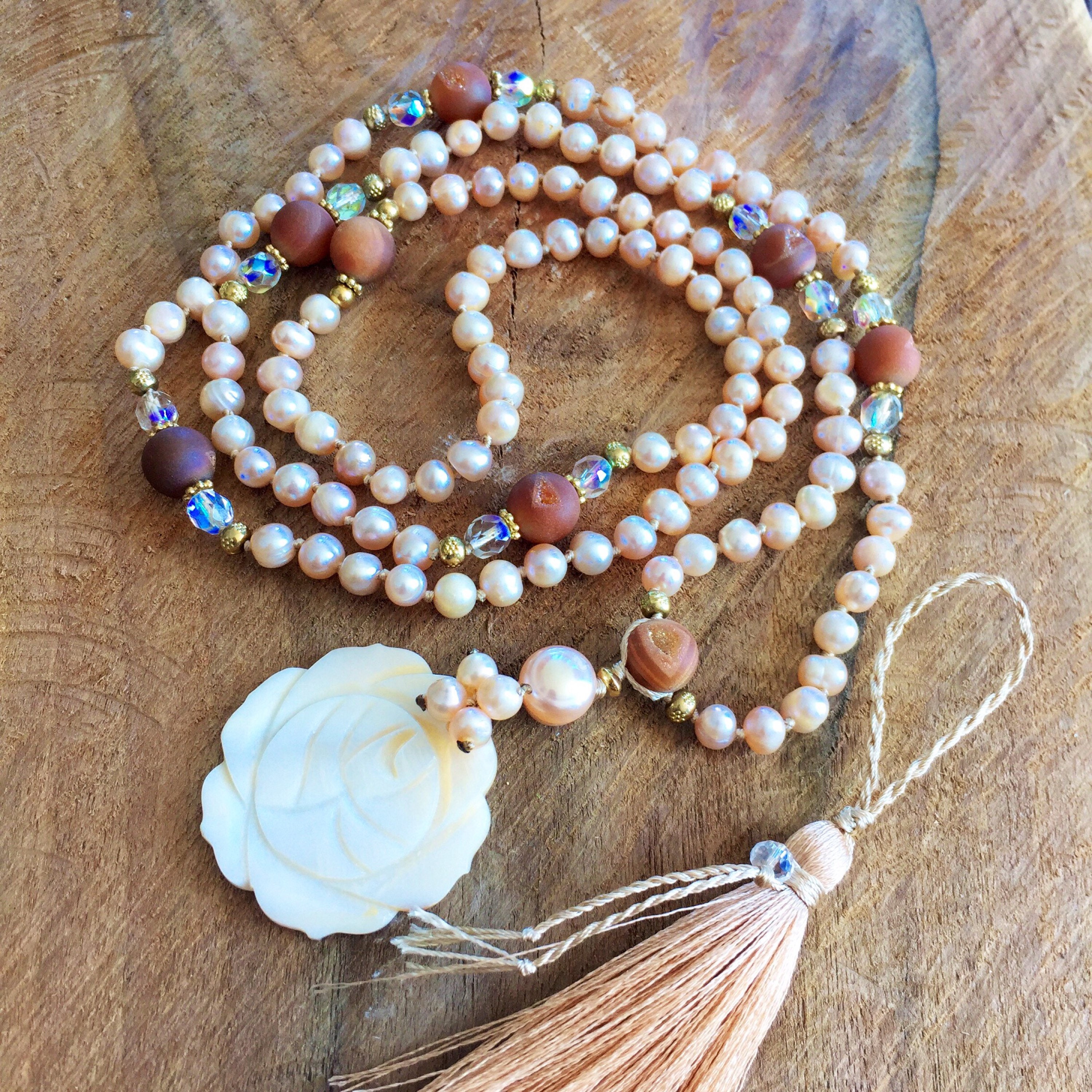 pearl mala for pendant