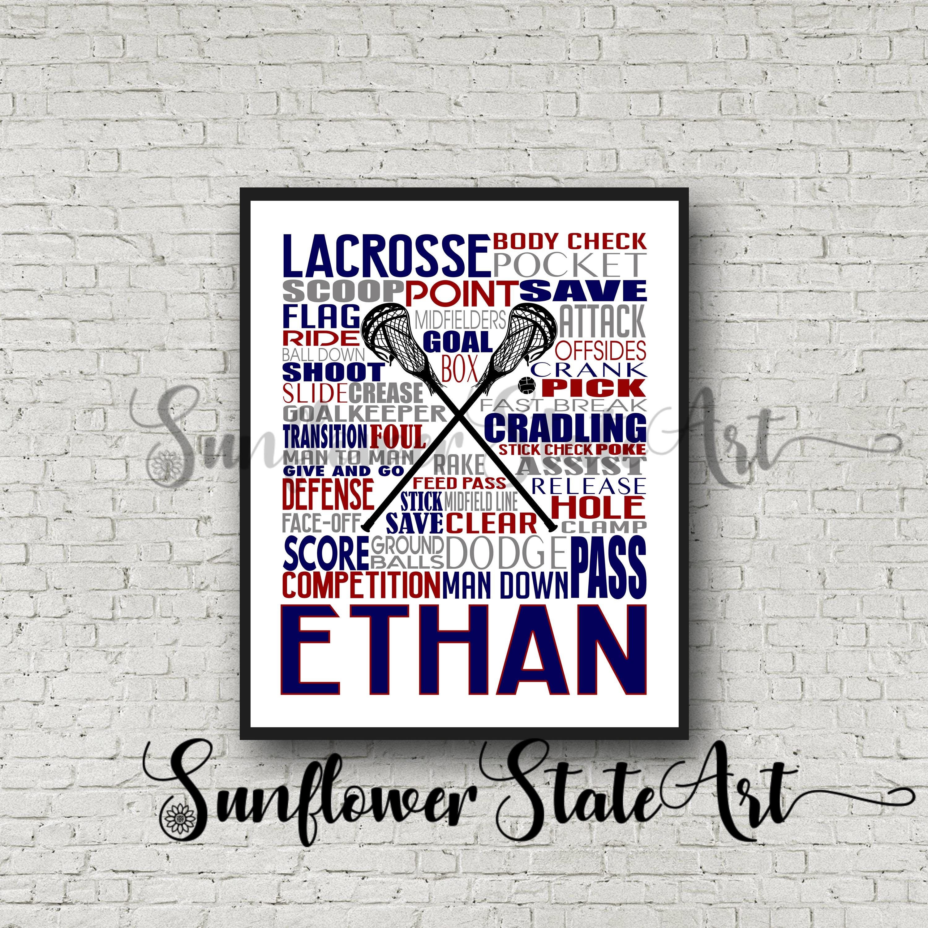 Gift for Lacrosse Player Personalized Lacrosse Poster