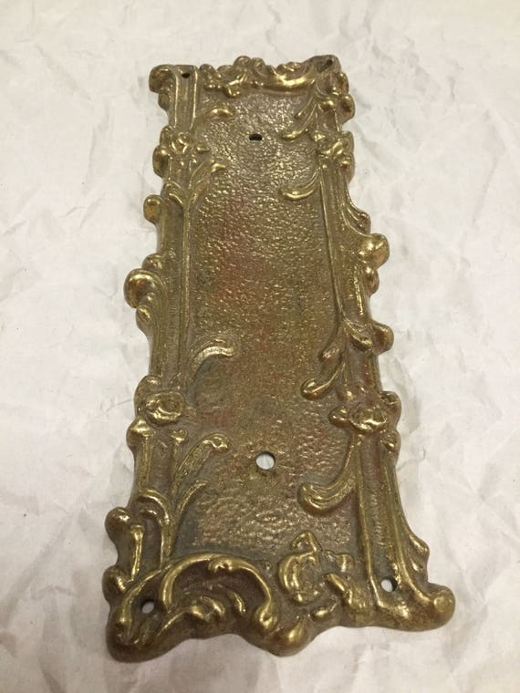 Solid Brass Ornate Door Push Plate