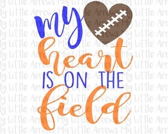 SALE- Football mom SVG, DXF, Eps, png Files for Cutting Machines Cameo or Cricut - football mom svg - football svg - my heart is on the fiel