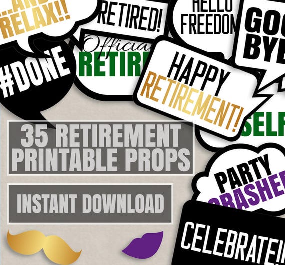 35 Retirement party photo props retirement photo booth