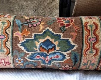 Brunschwig & Fils Sultanabad Cotton Velvet Custom Pillow Stunning Colors Designer Pillow Rug Pattern