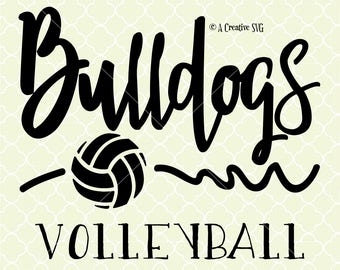 Bulldogs Volleyball SVG DXF Files for Cricut Design, Silhouette studio.