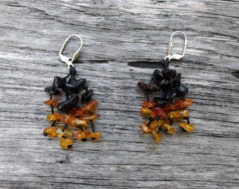 Baltic Amber Earrings -Natural Amber Nuggets - Honey Amber - Amber Dangle Earrings,