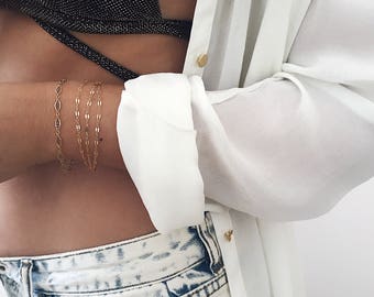 Three Layers Bracelet / Gold Chain / Delicate Bracelet / Dainty Bracelet /14 KT Gold Fill / Chain Bracelet / Gold Filled