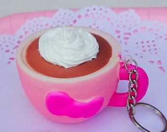 Childrens handmade slow rising squishy. Hot chocolate and whipped cream, great for sensory toys. Autism ADHD aid similar to fidget spinners