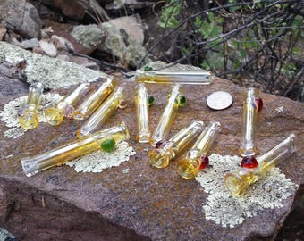 Unique Chillum 1/2" One Hitter Silver Fumed Glass Pipe. . This one hitter pipe (sometimes called a "onie" or "bat") changes colors with use.