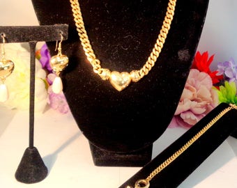 Use Coupon 10OFF Vintage GIVENCHY/Grosse Set.Necklace by Grosse and the Chain Link Bracelet & Earrings by Givenchy. All have Rhinestones