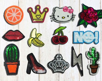 Sequin Patches (small size), Iron on Patches,Patches, Patch, Set Patches, Embroidered patch
