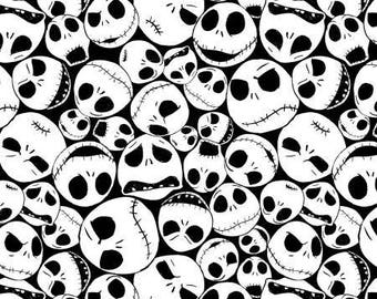 Nightmare Before Christmas Jack on Black / Jack Skellington Fabric / Jack and Sally Fabric / SC 16336 / By The Yard and Fat Quarters
