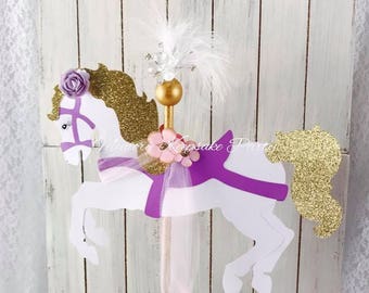 Carousel Horse Cake Topper - Carousel Horse Birthday Party - Carousel Baby Shower - Carousel Decorations - Carousel Centerpiece - Customized
