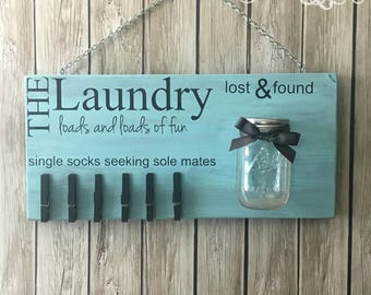 DIY Craft Kit - Laundry Room Decor - Laundry Sign - Lost Socks - Lost and Found - Create your own - Home Decor - Do It Yourself - Craft Kit