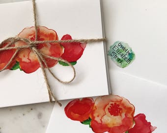 Floral Watercolor Note Cards