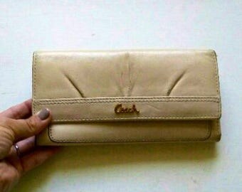 Cream leather COACH wallet