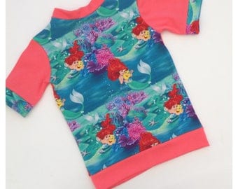 Little mermaid top - girls top - summer top - 2-3 years