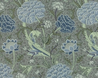 PREORDER Moda Fabric "William Morris 2017" by V & A - One Yard Cut - blue floral fabric, Reproduction - Shipping October 2017