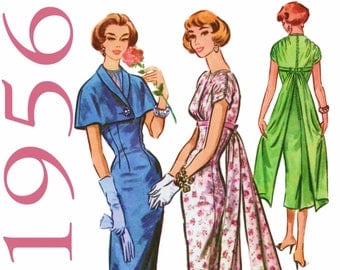 1950s Cocktail Dress Capelet Pattern McCALLS 3952 bust 34" Dress With Train Sheath Dress 1950 Party Dress Vintage Dress Vintage Cape Pattern