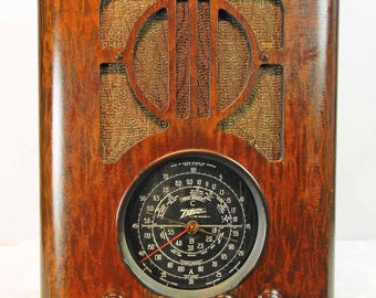 ZENITH Radio model 6-S-229 tombstone tube radio with AM-SW and mini-jack installed---Bluetooth available