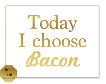 Bacon print kitchen art, Gold Wall Art, Bacon gift, Gold Foil Print, bacon art, Gold print, bacon lover, bacon wall art, meat, gold wall art