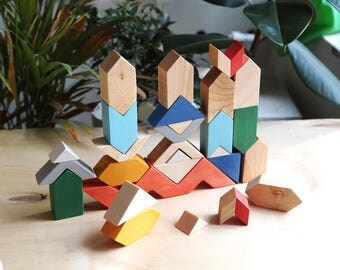 Kaleidoscope, Building blocks, Wooden toy, Wooden blocks, Wooden shapes, Waldorf wooden blocks, Wooden puzzle