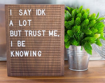 Wooden Letter Board 8x10 - Walnut - Letterboard, Message Board, Felt Board, Wall Decor, Sign, Handcrafted, Photo Prop, Mid-Century Modern