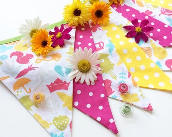 Summer Party Decor Garden Pink Yellow Banner Summer Party Decor Garden Pink Yellow Banner