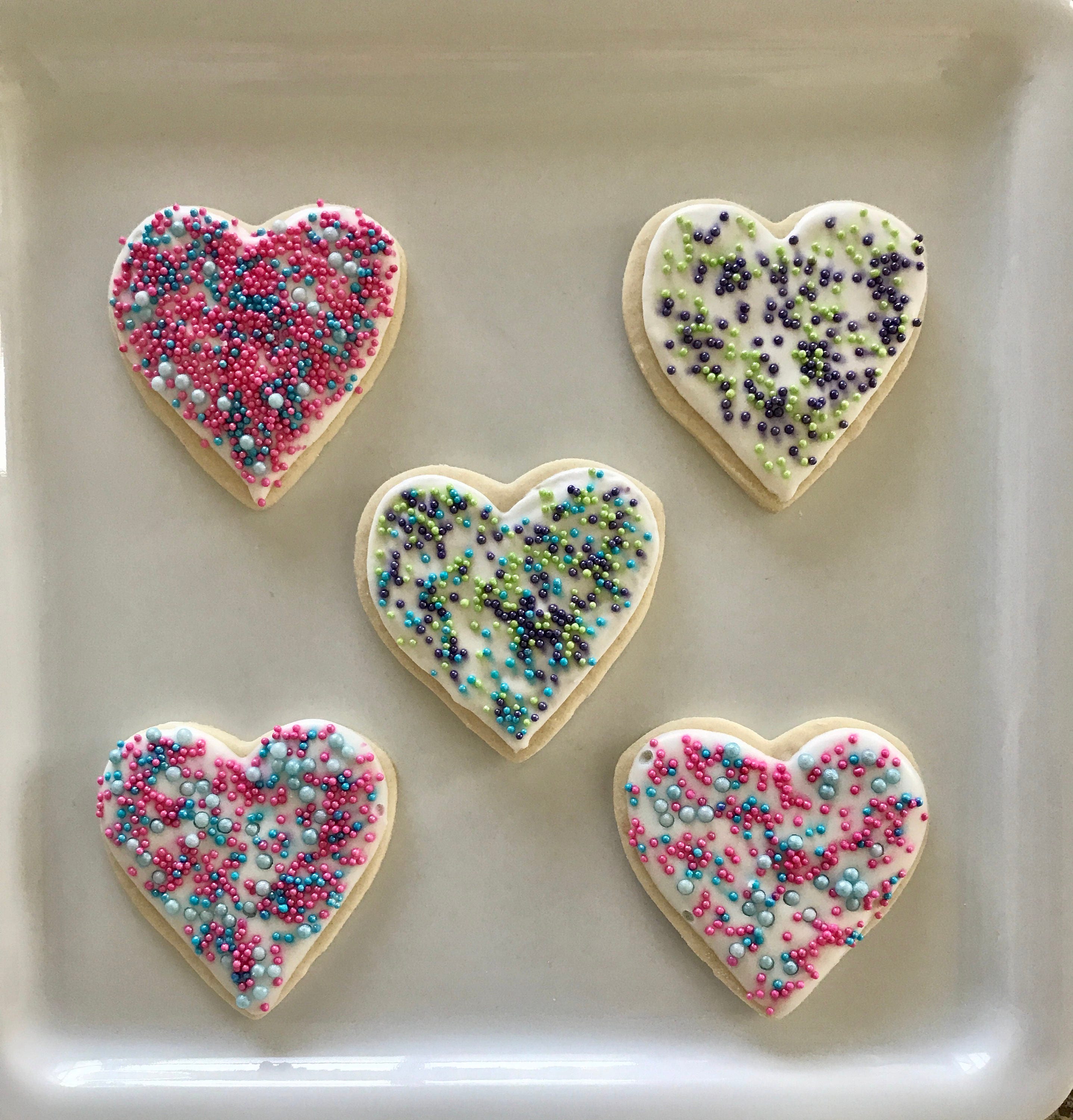 Decorated Heart Sugar Cookies