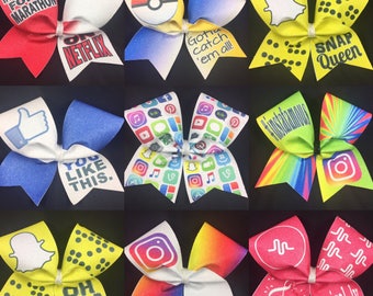 3 for 30 Glitter Sublimated Cheer Bows - BbA/CBG designs