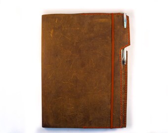 Custom size - Oil tanned leather notebook cover include notebook, Slim design, Moleskine like design, Leather Everyday Notes