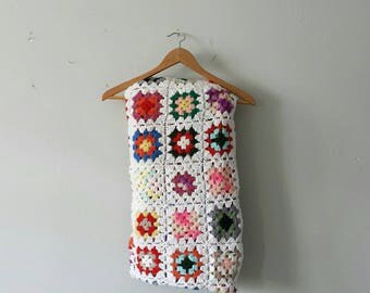 Granny Square Afghan, Colorful Throw Blanket, Couch Blanket, Granny Square Blanket, Colorful Blanket, Rainbow Blanket, Crochet Throw Blanket
