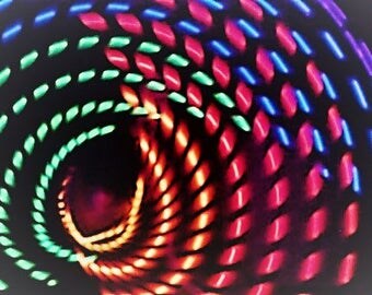 Rainbow Strobe 20 LED Hula Hoop - Rainbow Strobe LEDs - Rechargeable Li-Ion