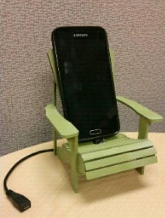 Micro usb Cell phone charging stand adirondack chair Beach