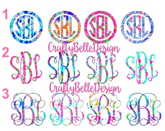 SALE | SALE | SALE | Lilly Pulitzer inspired Monogram Decal | Yeti Decal Sale | Tumbler Decal Sale | Car Decal Sale | Preppy Monogram Sale