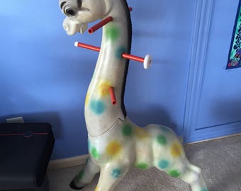 1960-70's Blow Mold Polka Dot Giraffe Clothes Rack